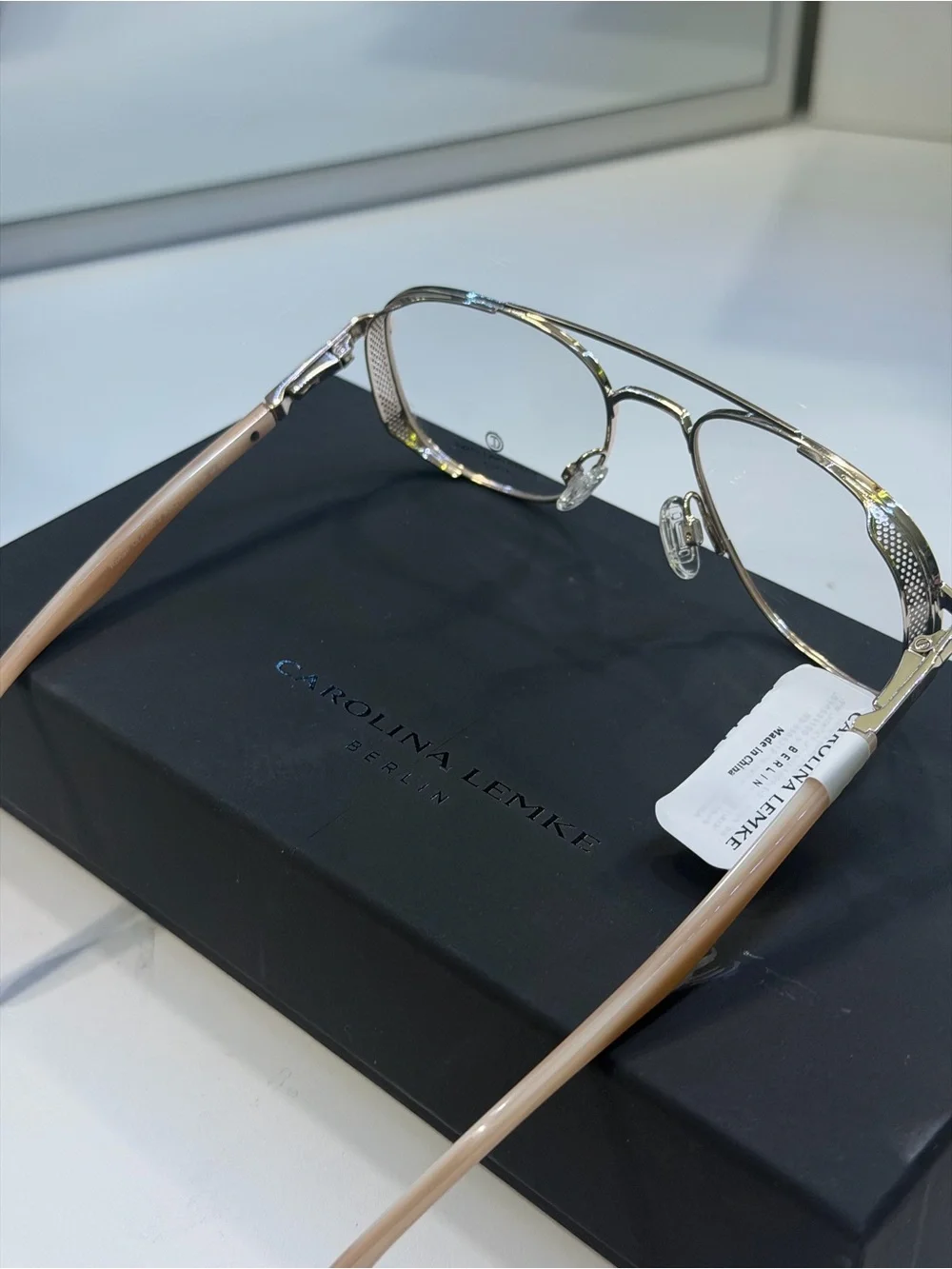 Carolina Lemke Women's Gold & Pink Metal Frame Glasses